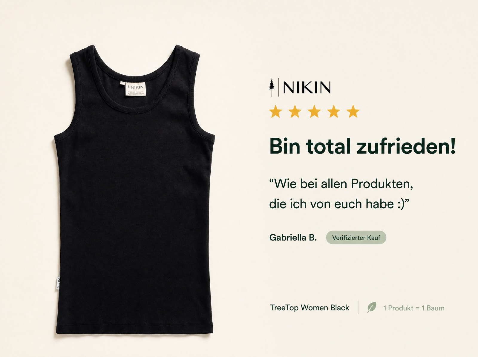 NIKIN Review-Ad hell — TreeTop Women Black mit Fünf-Sterne-Kundenbewertung